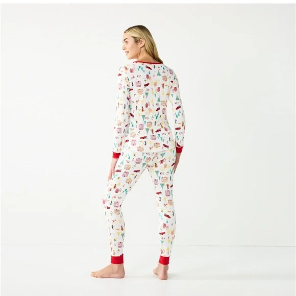 LC Lauren Conrad Women’s Holiday Village Pajama Set - Picture 2 of 12